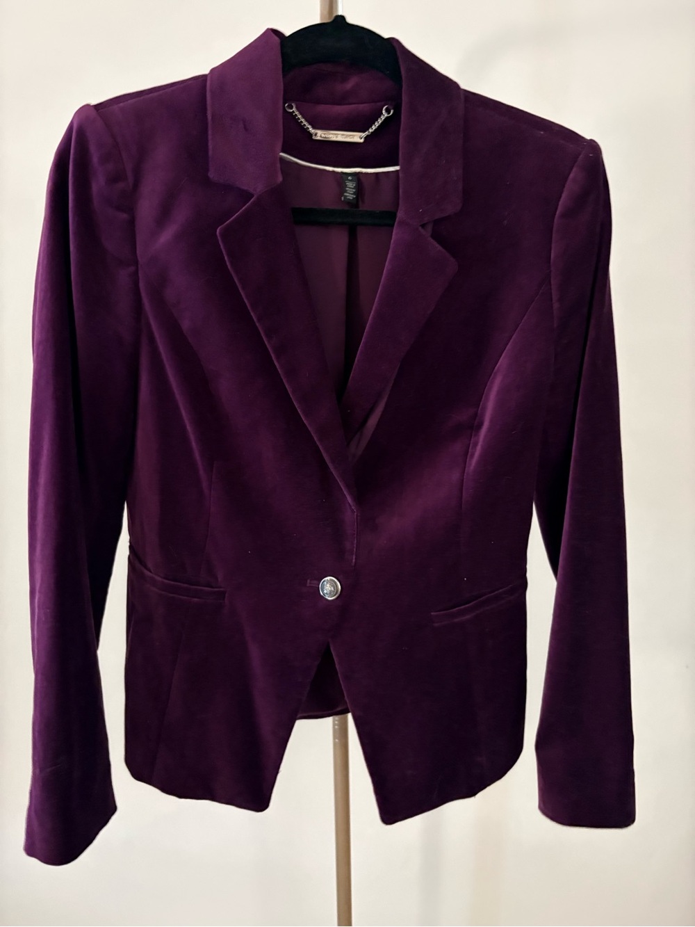 White House Black Market Deep Purple Velvet Blazer